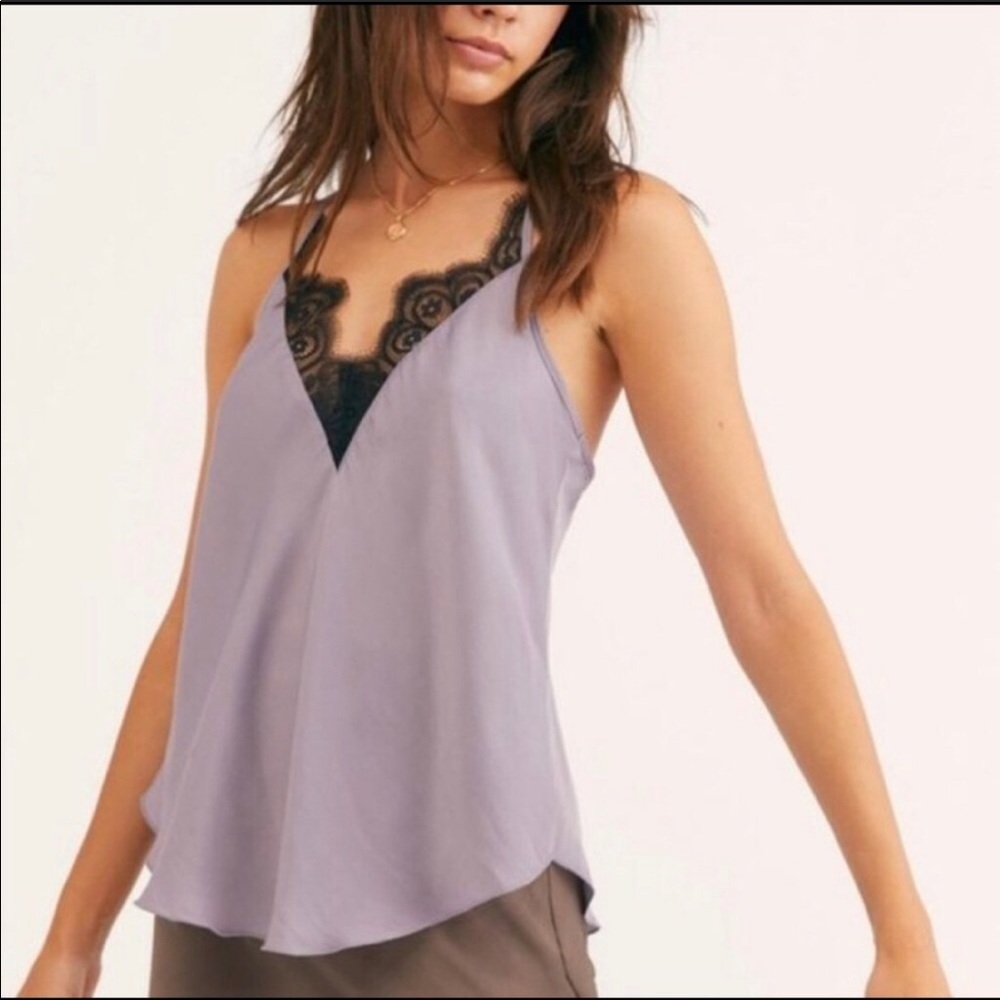 ✨NWT: Free People - Starlight Cami, Silver Mauve